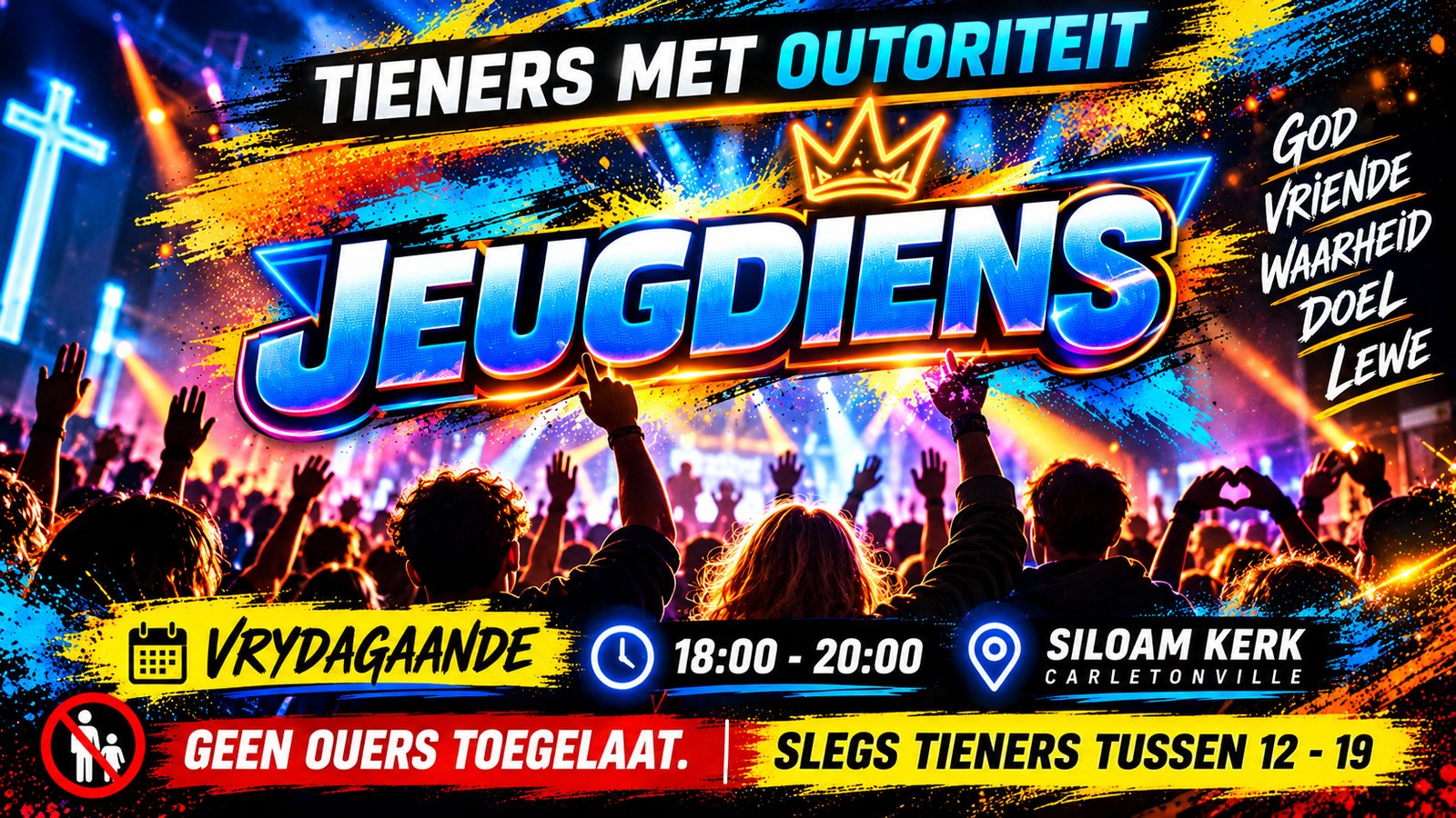 Tieners Met Outoriteit Jeugdiens — Vrydagaande 18:00 – 20:00, slegs tieners tussen 12 – 19
